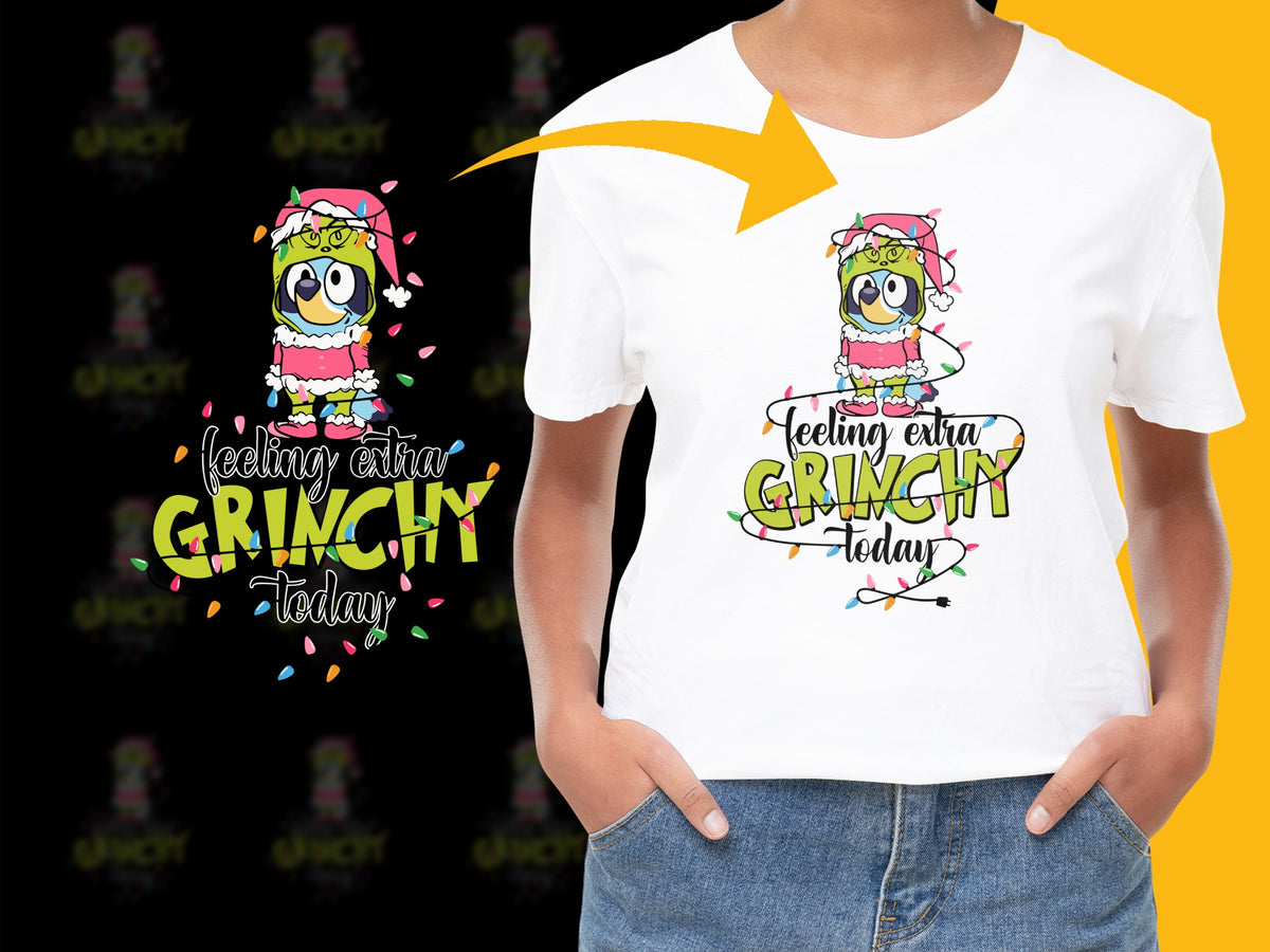 Feeling Extra Grinchy Today T-Shirt, Funny Holiday Graphic Tee, Christmas Festive Shirt for Adults and Kids