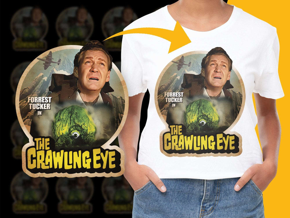 Vintage Horror Movie T-Shirt, The Crawling Eye, Forrest Tucker Graphic Tee, Classic Film Fan Gift