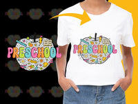 Load image into Gallery viewer, Preschool Colorful T-Shirt, Kids Back to School Outfit, Fun Graphic Tee for Children, Educational Clothing