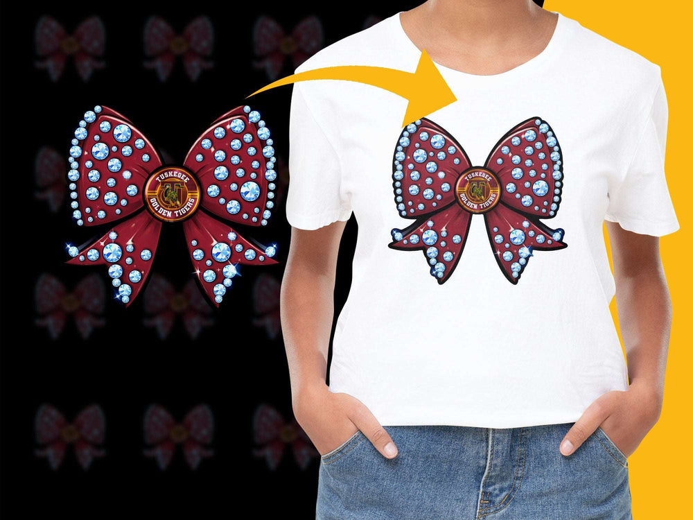 Women's White T-Shirt with Unique Blue Jewel Butterfly Design, Fashionable Casual Wear