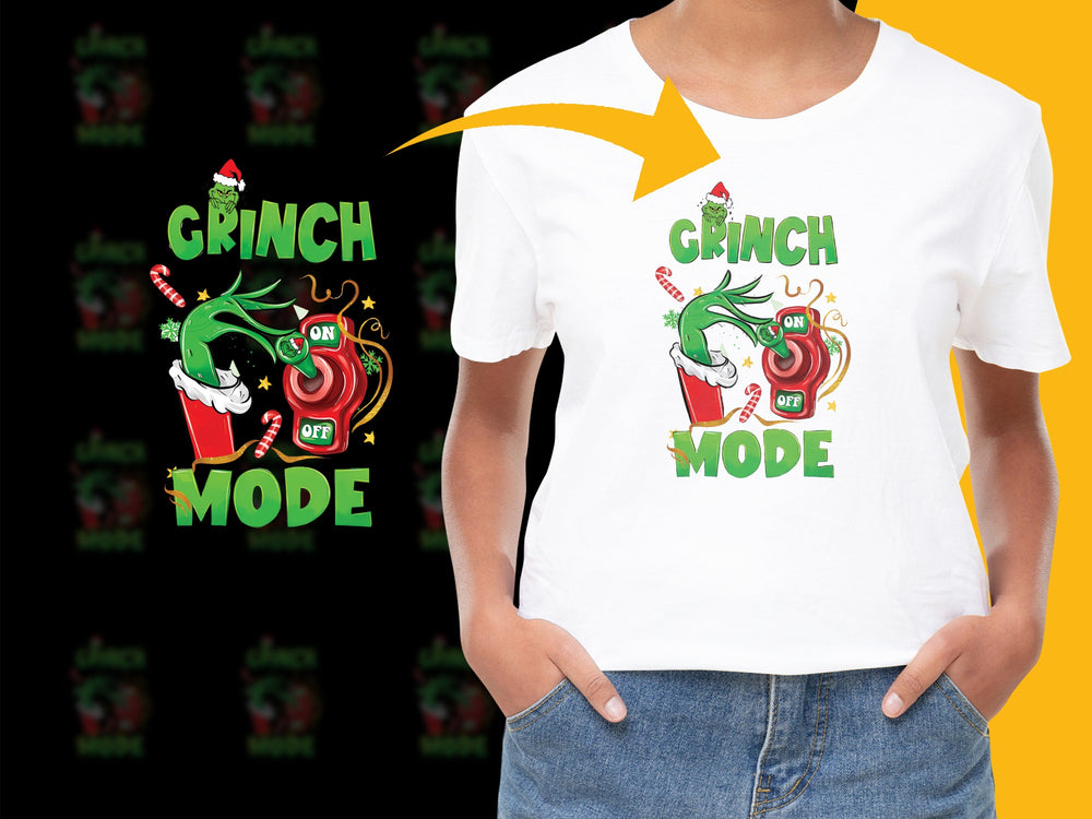 Grinch Mode Christmas T-Shirt, Funny Holiday Tee, Festive Family Apparel, Unisex Xmas Shirt
