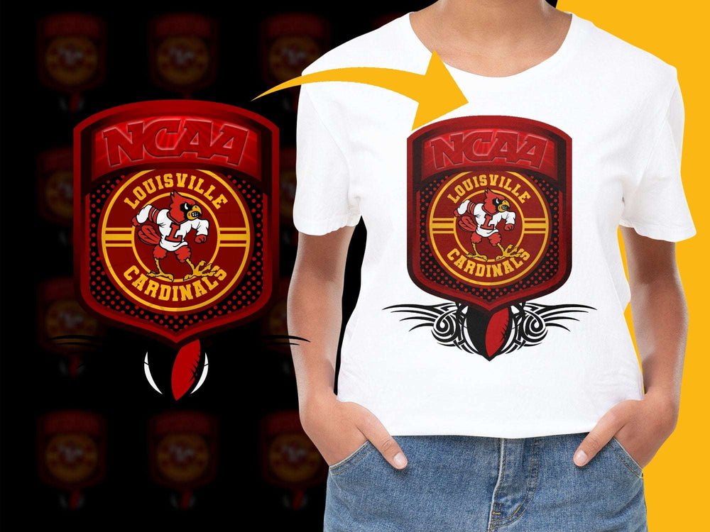 NCAA Louisville Cardinals Logo T-Shirt, Red Black College Sports Fan Gear, Unisex Graphic Tee for Game Day