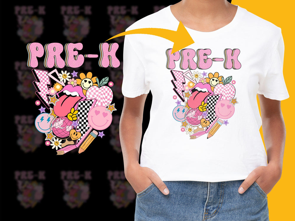 Pre-K Kids T-Shirt Fun School Fruit Graphic Colorful Child Tee Trendy Student Apparel