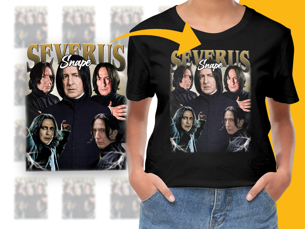 Severus Snape Graphic T-Shirt, Harry Potter Fan Art, Wizard Movie Inspired, Unisex Cotton Tee, Multiple Sizes Available