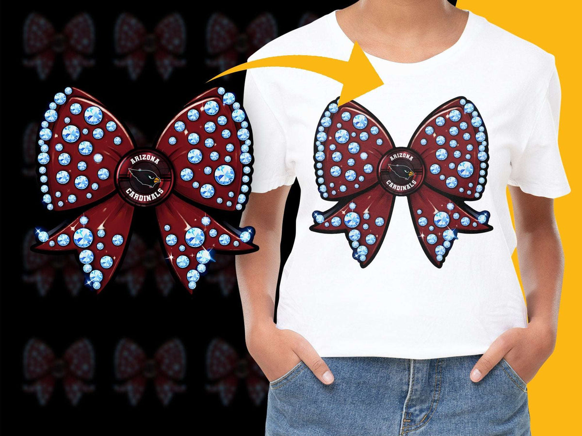 Women's White T-Shirt with Red Butterfly Graphic, Sparkle Accents, Casual Wear