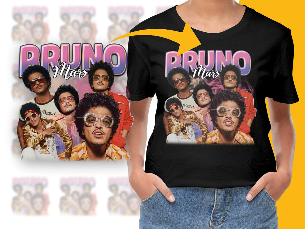 Bruno Mars Graphic T-Shirt, Retro Style Pop Music Tee, Vintage Look Fan Merchandise, Unisex Clothing