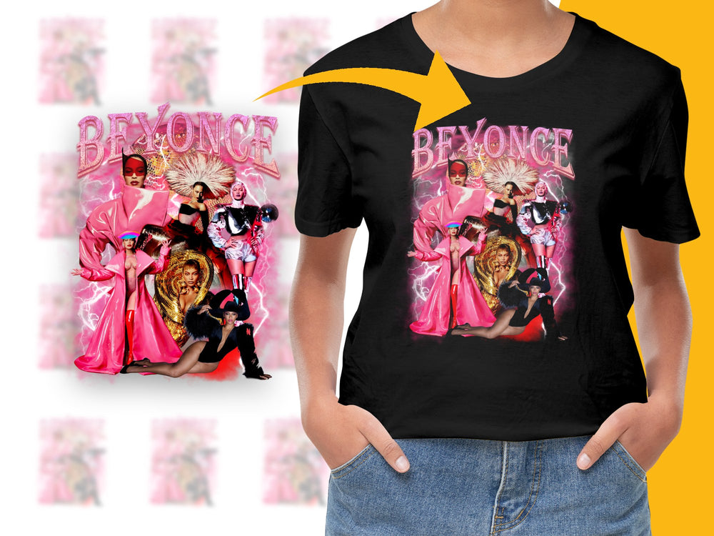 Beyonce Inspired Graphic T-Shirt, Pop Diva Fan Tee, Music Icon Fashion, Bold Black Cotton Shirt