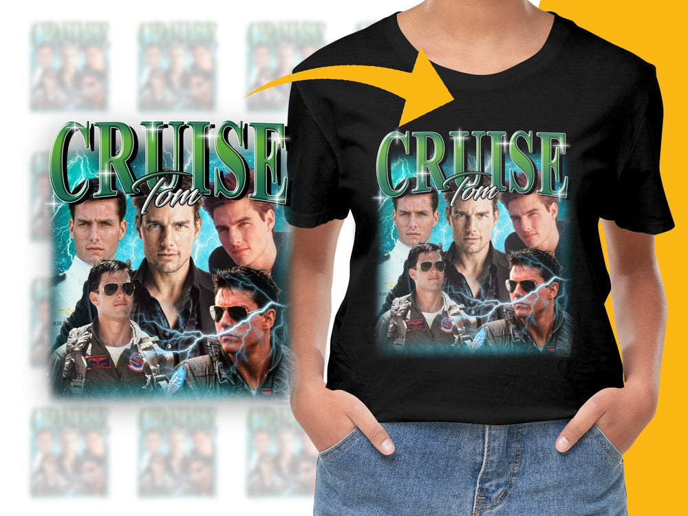 Tom Cruise Inspired Graphic T-Shirt, Vintage Movie Fan Tee, Retro Actor Collage Print, Men's and Women's Sizes Available