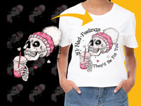 Load image into Gallery viewer, Gothic Skull Graphic T-Shirt, Funny Quote, Pink Beanie Skull, Casual Streetwear, Unique Illustration, Soft Cotton, Unisex Fit