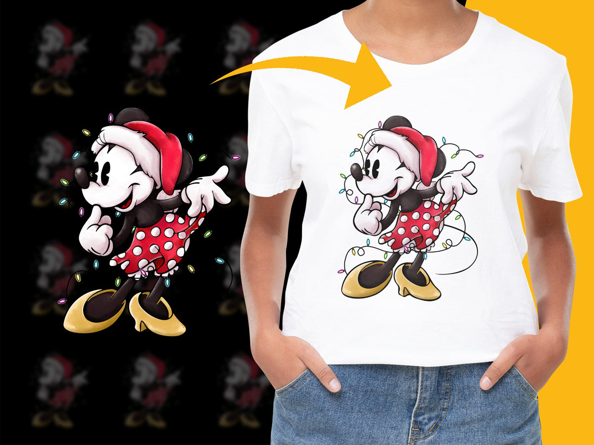 Vintage Minnie Mouse T-Shirt, Classic Cartoon Character Tee, Retro Style Kids and Adult Sizes