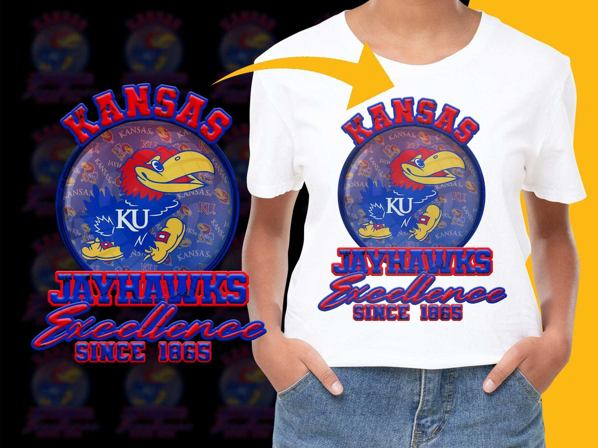 Kansas Jayhawks T-Shirt, Vintage College Team Apparel, Retro Graphic Tee, Excellence Since 1865, Sports Fan Gift