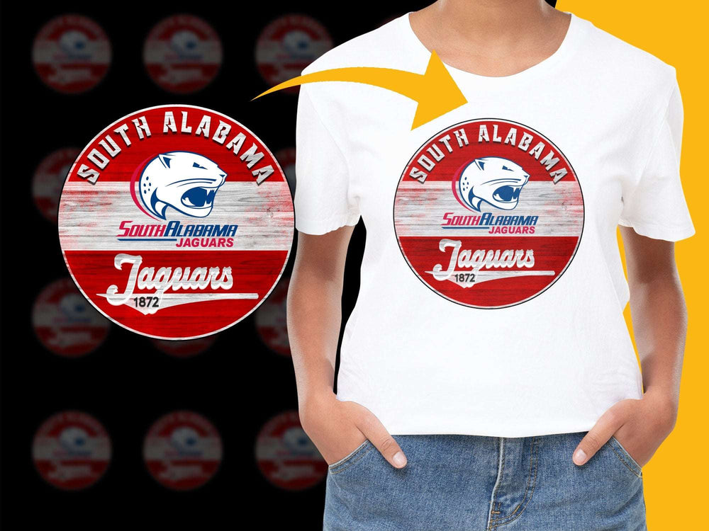 South Alabama Jaguars T-Shirt 1872 Vintage Logo Graphic Tee School Spirit Wear Unisex White Shirt