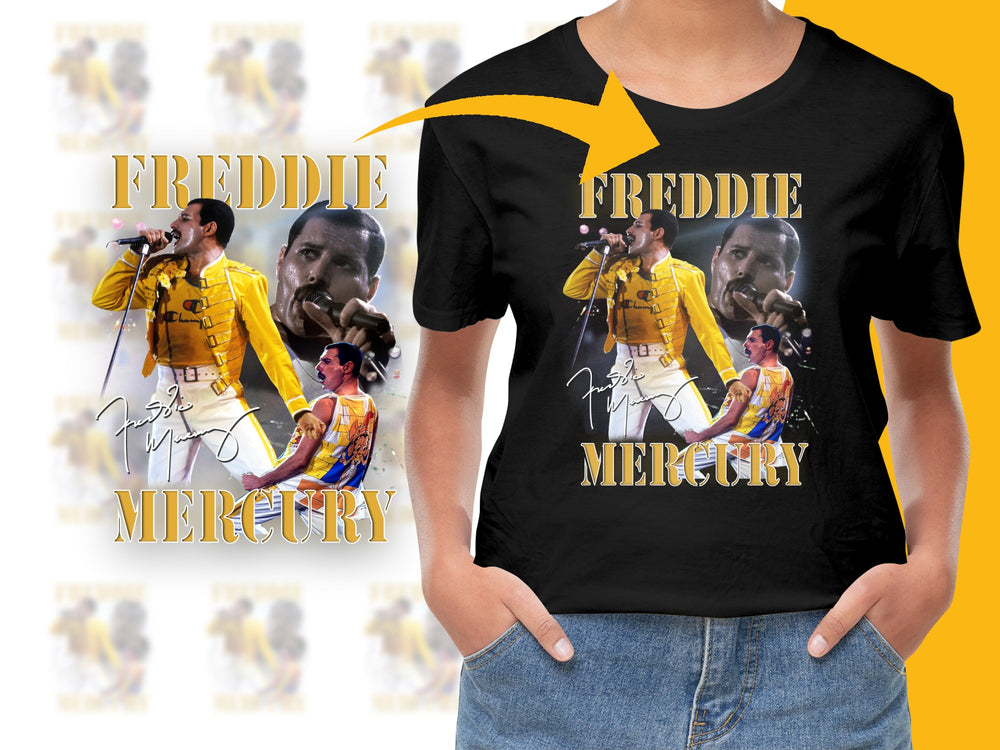 Freddie Mercury Concert Graphic T-Shirt, Queen Band Tribute Tee, Vintage Rock Music Fan Apparel