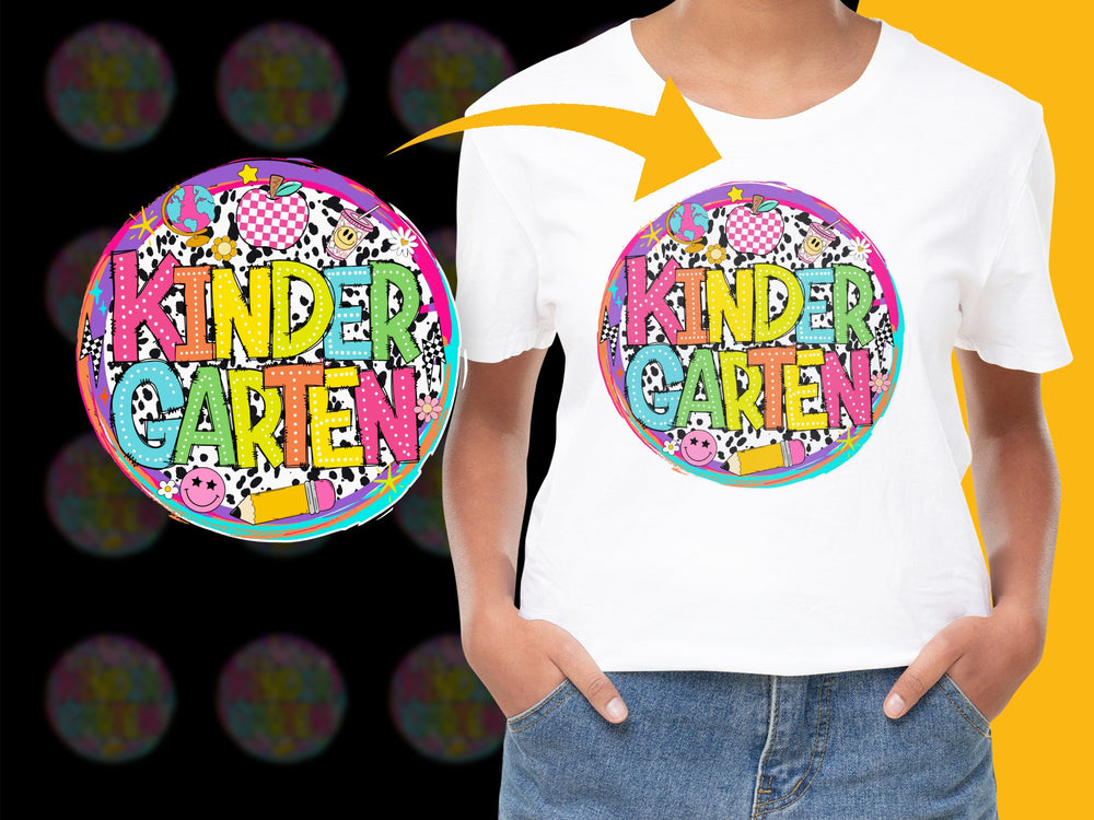 Colorful Kindergarten Kids T-Shirt, Cute Animals Graphic Tee, Unisex Children's School Shirt, Fun Preschool Top, Bright Colors