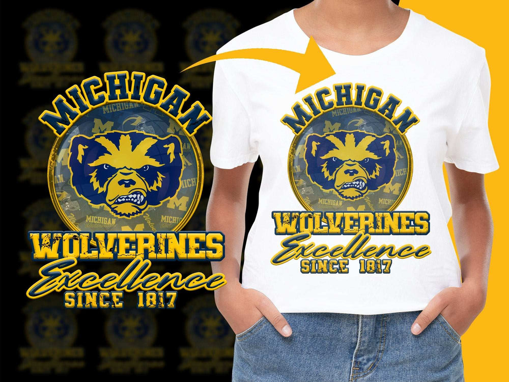 Michigan Wolverines T-Shirt, Excellence Since 1817, College Sports Fan Apparel