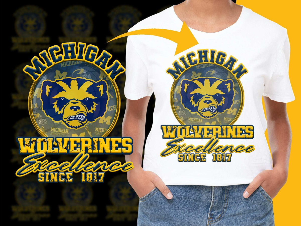 Michigan Wolverines T-Shirt, Excellence Since 1817, College Sports Fan Apparel