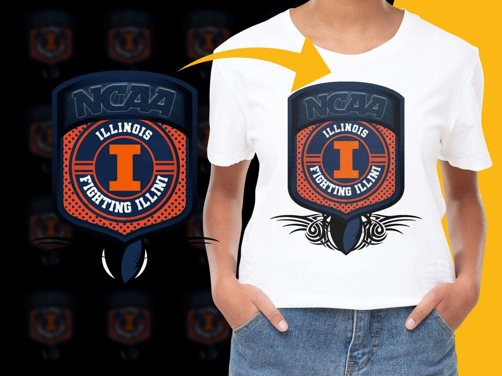 University of Illinois Fighting Illini T-Shirt, NCAA Logo Sports Fan Apparel, College Team Pride Tee