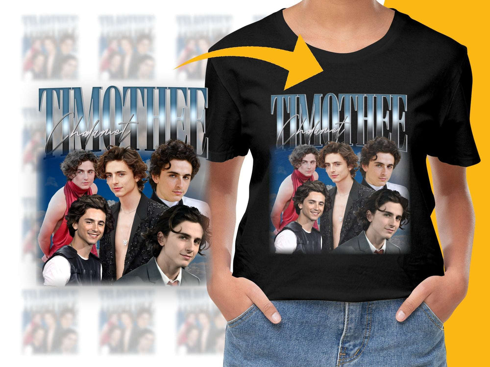 Timothee Chalamet Fan T-Shirt, Multiple Poses Graphic Tee, Unisex Celebrity Actor Shirt