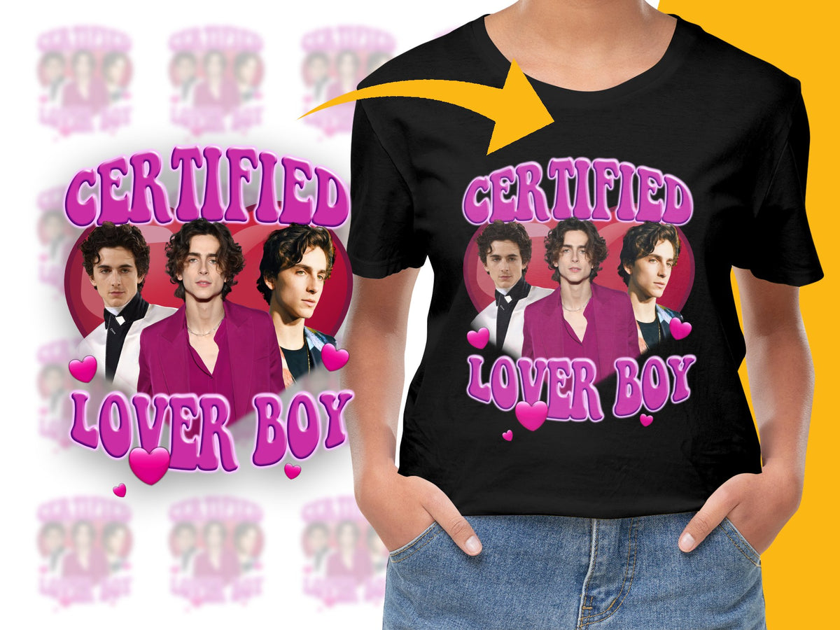 Certified Lover Boy T-Shirt, Trendy Pop Art Style, Graphic Tee for Fans, Unique Gift Idea