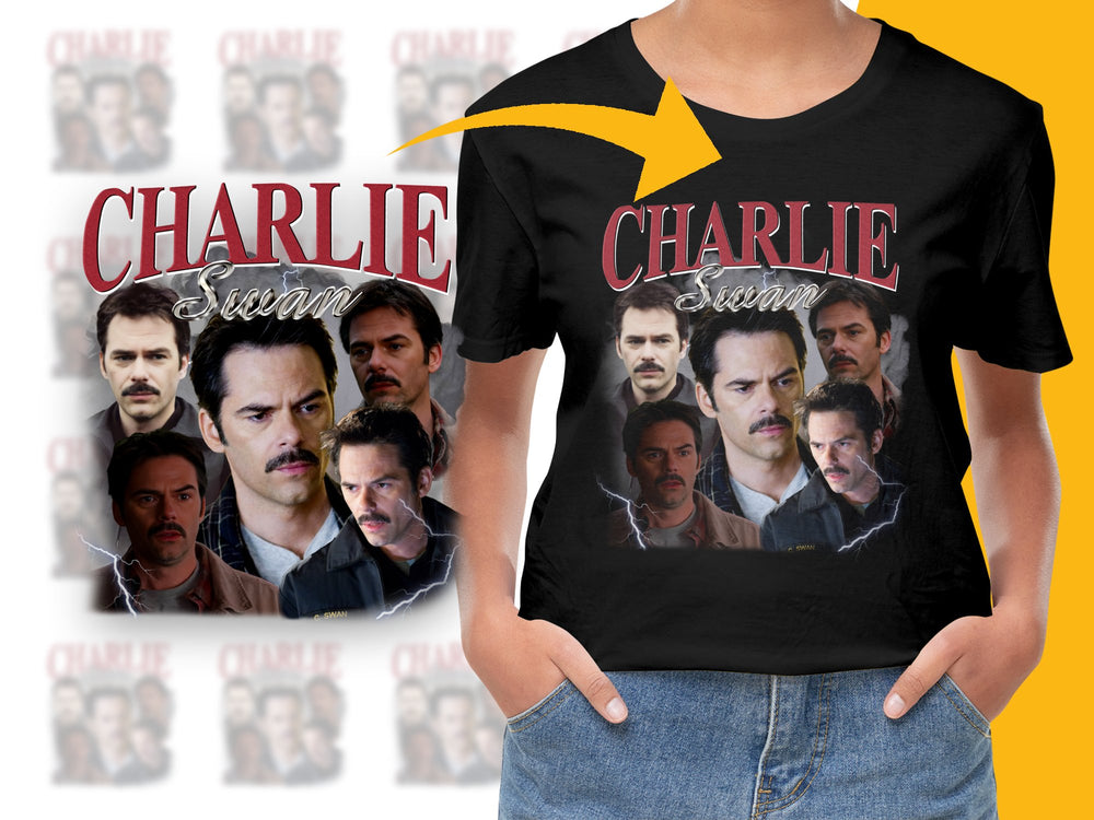 Charlie Sheen Graphic T-Shirt, Vintage Style Actor Tee, Multiple Faces Print, Unisex Fashion Clothing