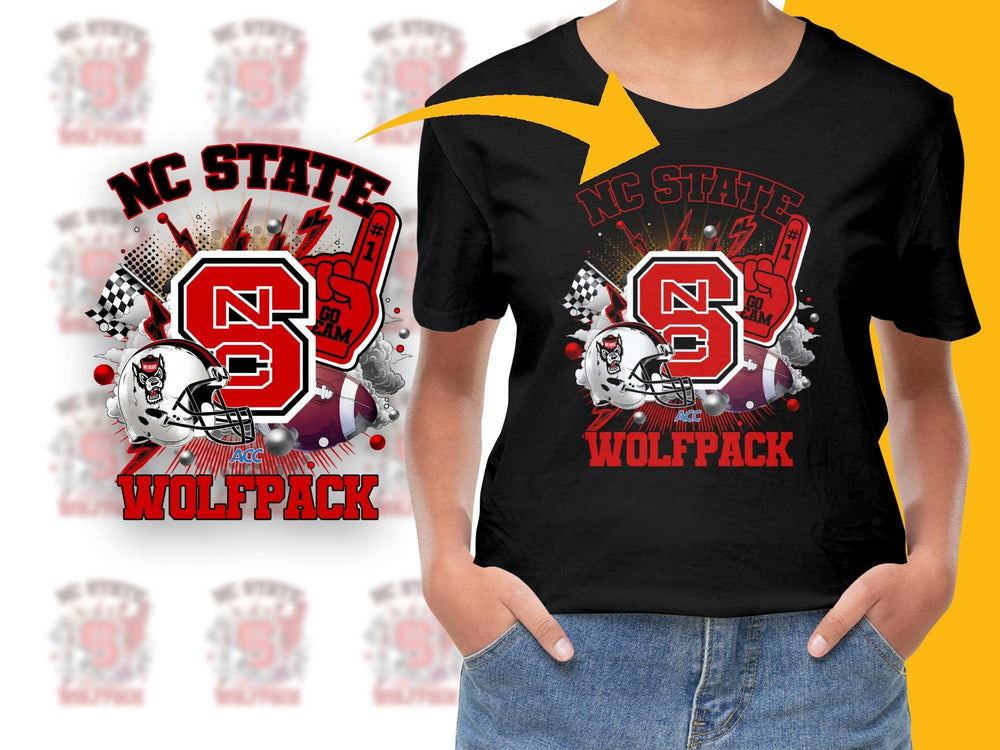 NC State Wolfpack T-Shirt, College Sports Graphic Tee, Black Short Sleeve Shirt