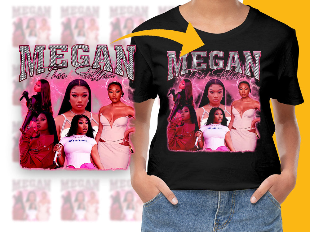 Megan Thee Stallion Graphic T-Shirt, Hip Hop Artist Fan Merch, Trendy Music Tee, Pink and Black Shirt Design