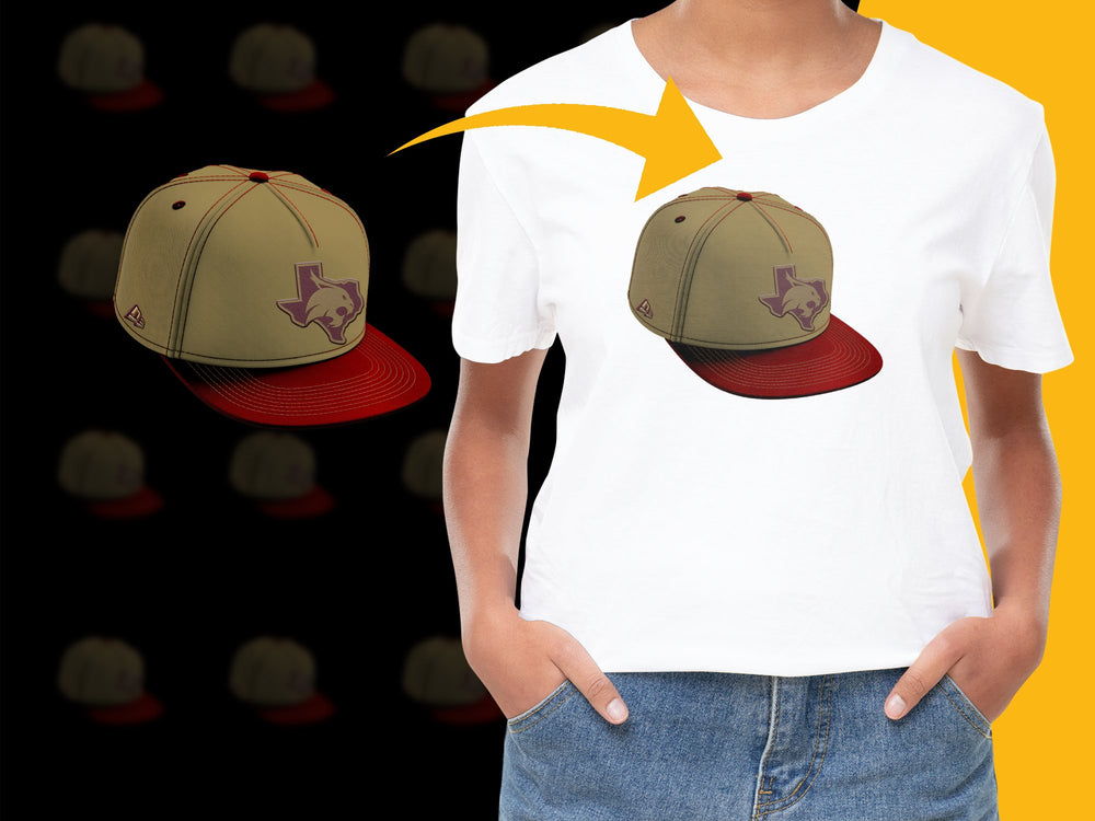 Trendy Unisex T-Shirt and Matching Snapback Hat Set with Star Logo, Casual Streetwear Outfit