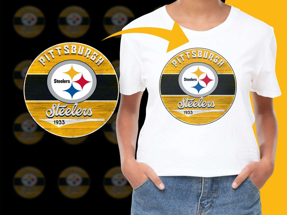 Pittsburgh Steelers T-Shirt, Vintage Logo 1933, Sports Fan Gift, Football Tee, Black and Yellow