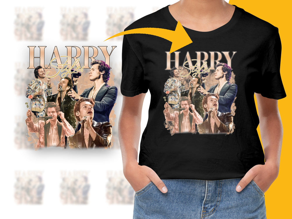 Harry Styles Fan T-Shirt, Collage Graphic Tee, Pop Music Artist Shirt, Concert Merchandise, Gift for Fans