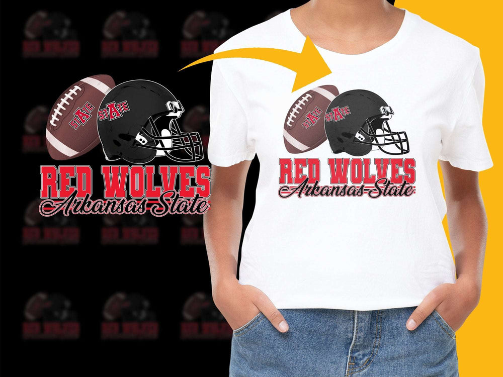Arkansas State Red Wolves Football Graphic T-Shirt, Unisex Sports Fan Tee, Casual Wear