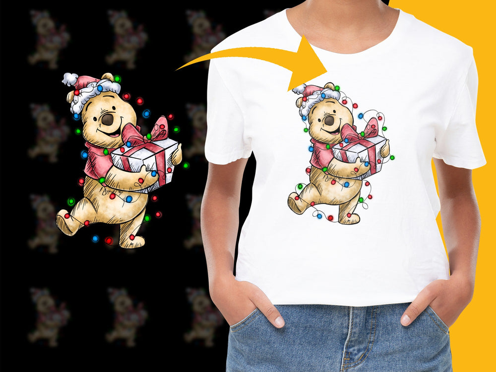 Kids Christmas T-Shirt, Cute Sloth with Gifts and Lights, Festive Holiday Tee, Unisex Children's Clothing, Colorful Winter Apparel