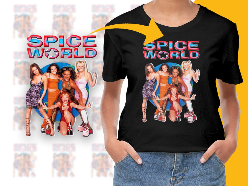 Spice World Retro Band T-Shirt, Vintage 90s Pop Music Tee, Iconic Girl Band, Collectible Fan Merchandise, Gift for Music Lovers