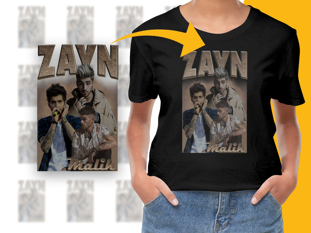 Zayn Malik Graphic T-Shirt, Black Cotton Tee, Pop Music Fan Apparel, Celebrity Singer Merchandise