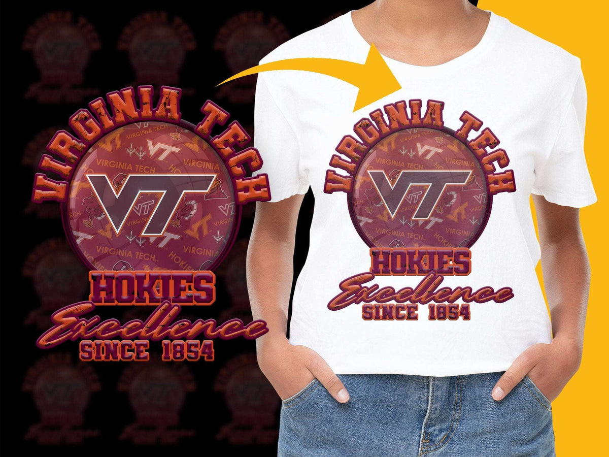 Virginia Tech Hokies T-Shirt, Excellence Since 1854, VT Logo, College Fan Apparel, Unisex Graphic Tee