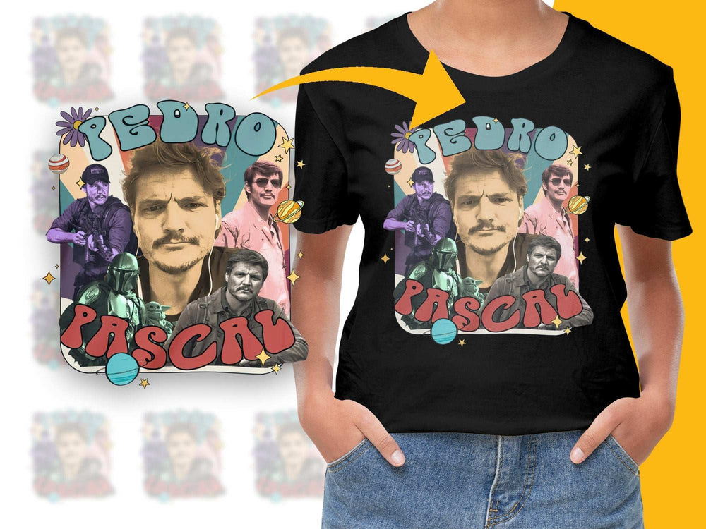 Vintage Pedro Pascal Graphic T-Shirt, Retro 90s Style Tee, Unisex Fashion, Pop Culture Inspired Shirt