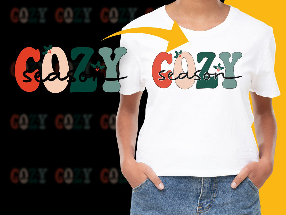 Cozy Season Holiday T-Shirt, Festive Christmas Casual Tee, Winter Fashion, Unisex Graphic Shirt