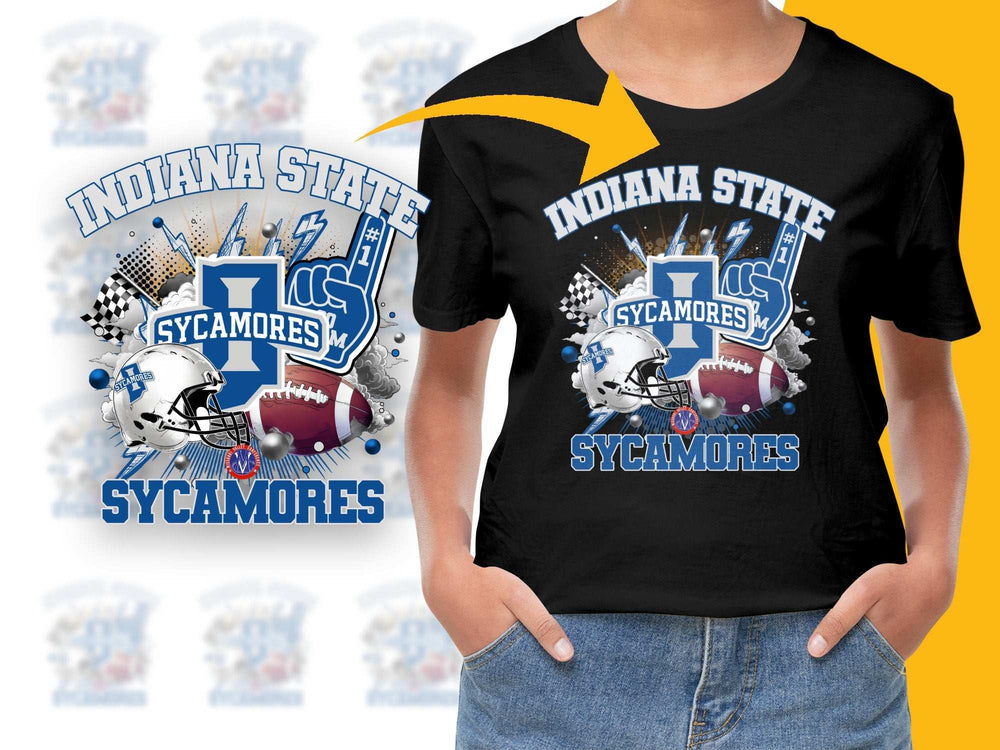 Indiana State Sycamores T-Shirt, College Football Graphic Tee, Sports Fan Apparel, Unisex Black Shirt