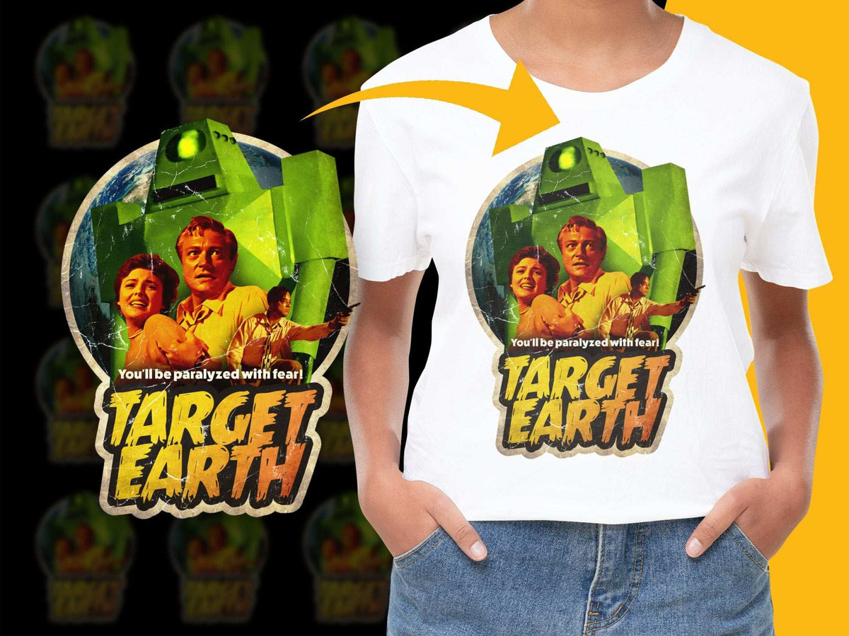 Vintage Target Earth Movie Poster T-Shirt, Classic Sci-Fi Film Graphic Tee, Retro Cinema Apparel for Men and Women