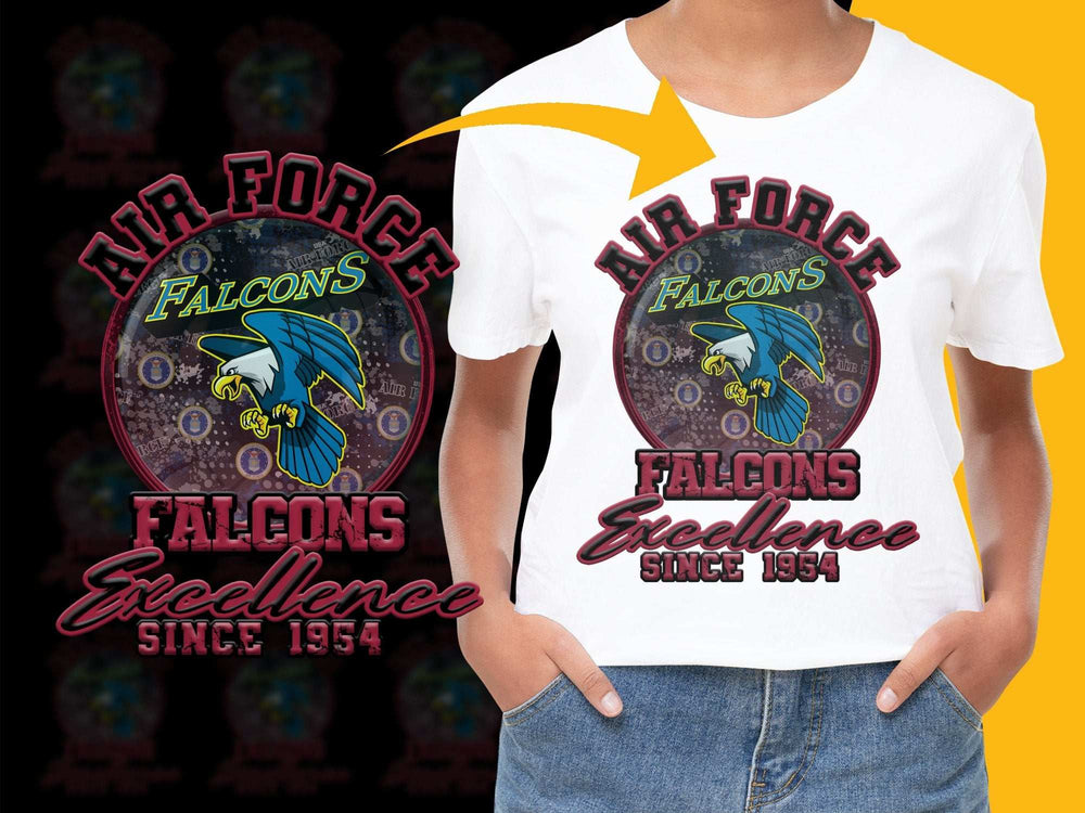 Air Force Falcons Excellence Since 1954 Graphic T-Shirt, Vintage Sports Tee, Casual Apparel
