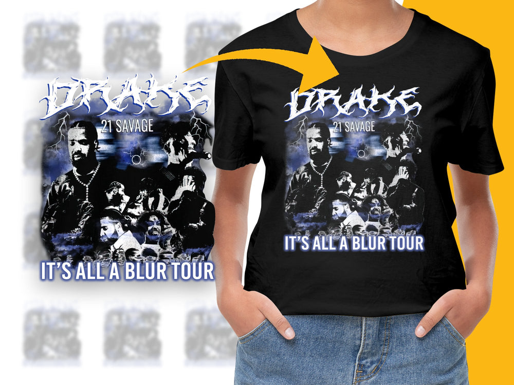 21 Savage It's All A Blur Tour Graphic T-Shirt, Hip Hop Concert Tee, Rap Music Fan Merchandise, Artist Apparel, Unisex Black Shirt