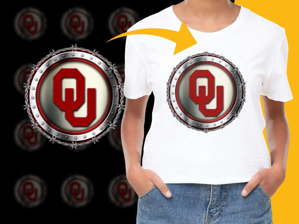 Oklahoma University Logo T-Shirt, Unisex College Football Team Apparel, Sports Fan Gift Idea, Casual Red and White Tee