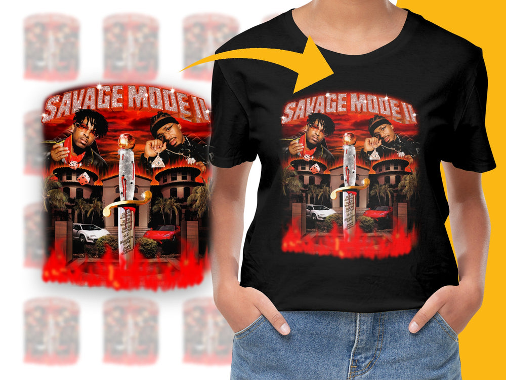 Savage Mode II Album Graphic T-Shirt, Hip Hop Music Tee, Urban Streetwear Fashion, Trendy Band Shirt