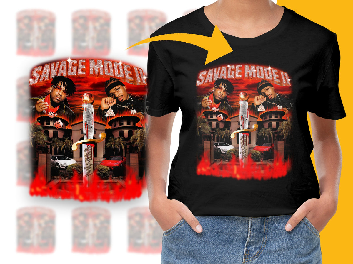 Savage Mode II Album Graphic T-Shirt, Hip Hop Music Tee, Urban Streetwear Fashion, Trendy Band Shirt