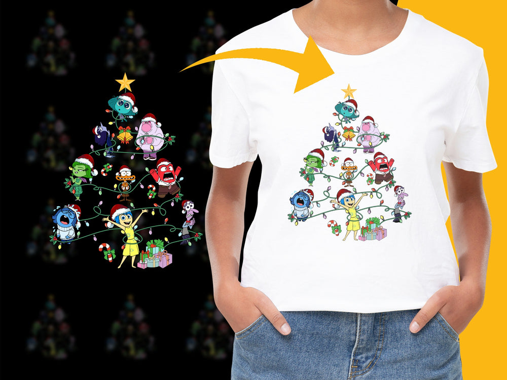 Kids Christmas T-Shirt, Cute Cartoon Characters, Festive Holiday Graphic Tee, Colorful Children's Clothing