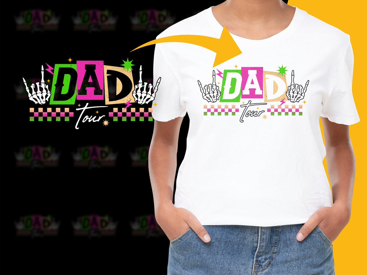 Dad Tour Graphic Tee, Funny Father's Day T-Shirt, Retro Race Flag Design, Summer Casual Top