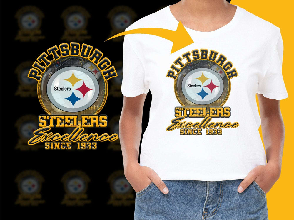 Pittsburgh Steelers Excellence T-Shirt, Vintage Logo, Since 1933 Graphic Tee, NFL Fan Apparel, Sports Memorabilia, Unisex Fashion Shirt