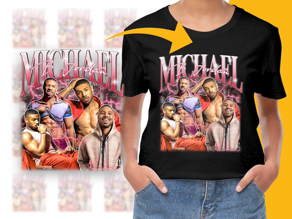 Michael B. Jordan Collage T-Shirt, Movie Star Fan Art, Graphic Tee, Actor Inspired Shirt