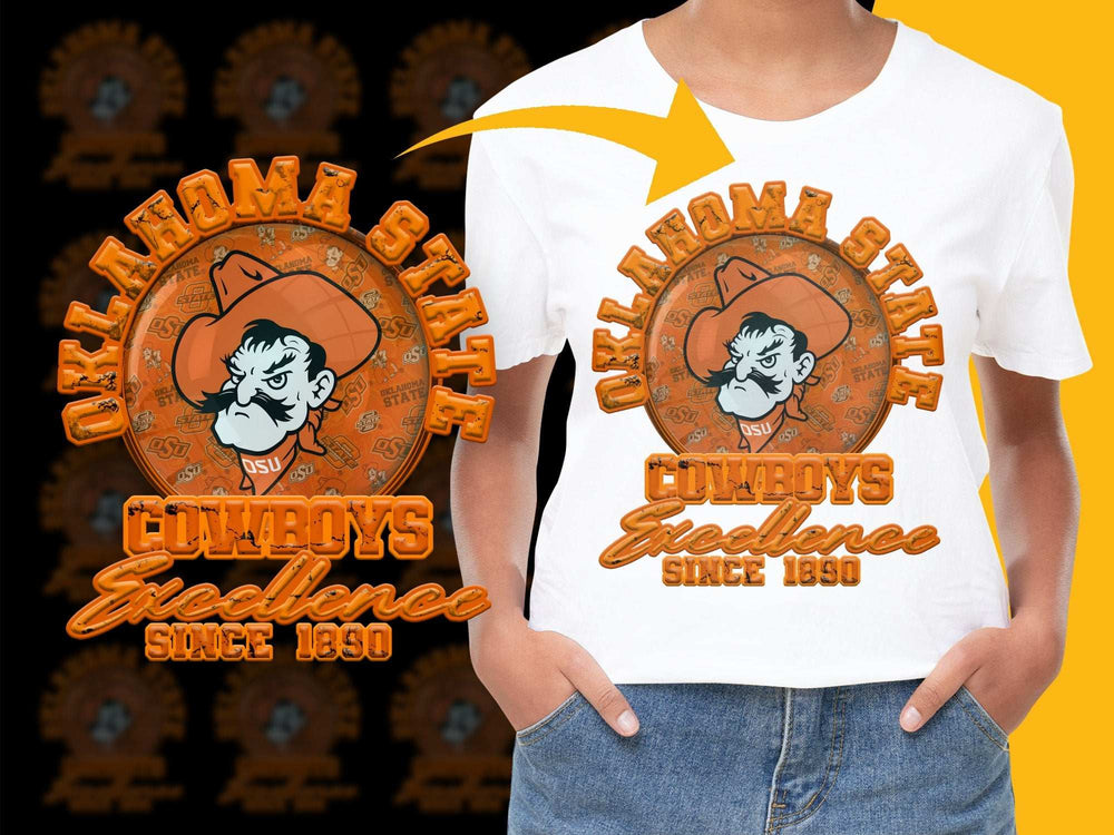 Oklahoma State Cowboys T-Shirt, Vintage College Logo, Excellence Since 1890, Unisex Graphic Tee