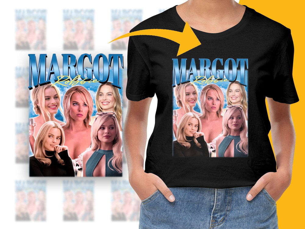 Margot Robbie Themed T-Shirt, Celebrity Graphic Tee, Stylish Women's Fashion Top, Casual Wear