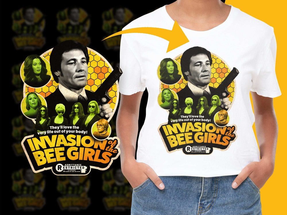 Vintage Invasion of the Bee Girls Movie Poster T-Shirt, Retro Film Graphic Tee, 70s Horror Sci-Fi Fashion, Unisex Fit